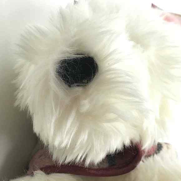 Plush LOLA Victoria Secret Dog 2001 Stuffed Animal Toy Fluffy White Plaid Coat - Picture 9 of 12